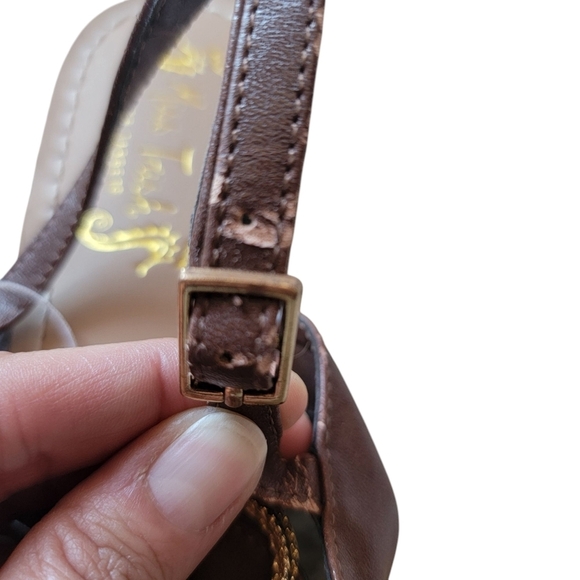 NWT Miss Trish Brown Lizard Flat Sandals 7½ Women's Lightweight Summer Beach - Picture 3 of 13